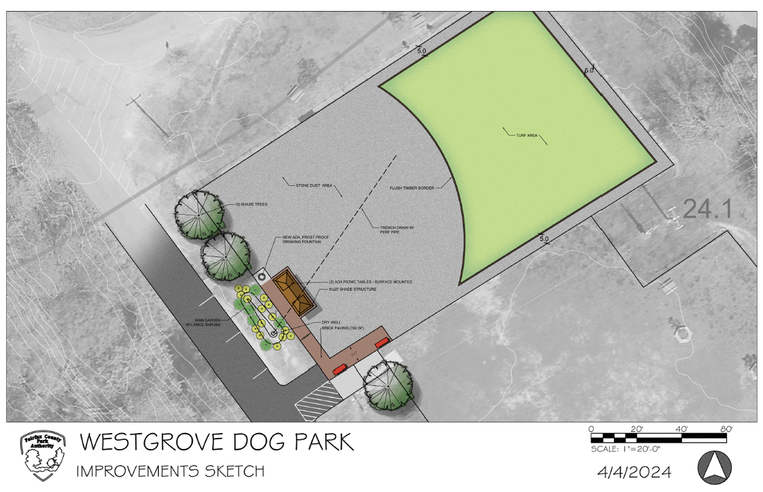 FCPA proposal of improvements to North Side of Westgrove Dog Park, Alexandria, VA.